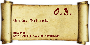 Orsós Melinda névjegykártya